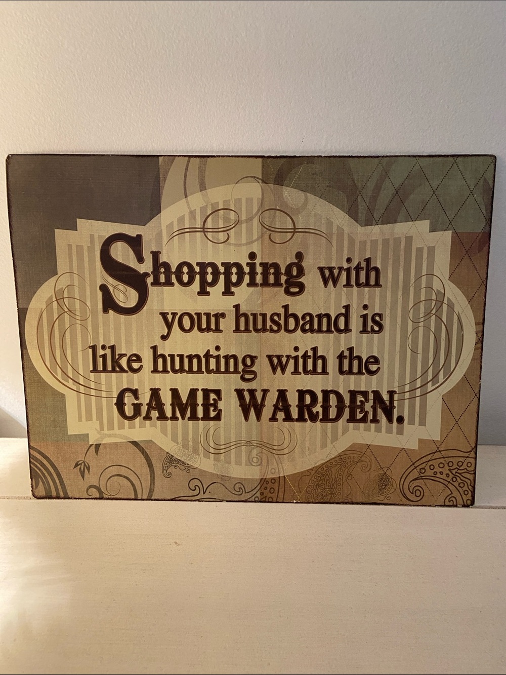 Vintage Style Decorative Humor Tin Sign Shopping With Your Husband